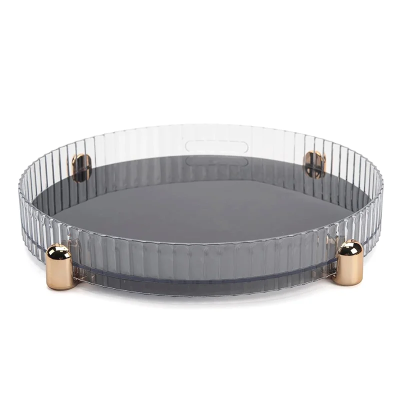 

A33R-Makeup Perfume Organizer, Rotating Turntable Organizer For Cabinet, Bathroom Vanity Tray Organizer With Capacity B Durable