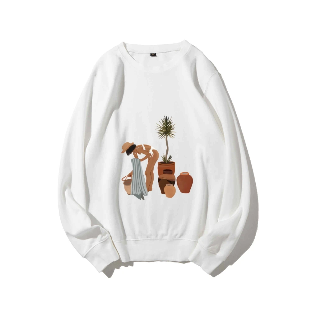 Eco-gecertificeerd biologisch katoenen sweatshirt - Y2K Dames Cute Core, Corporate Casual goedgekeurd comfort