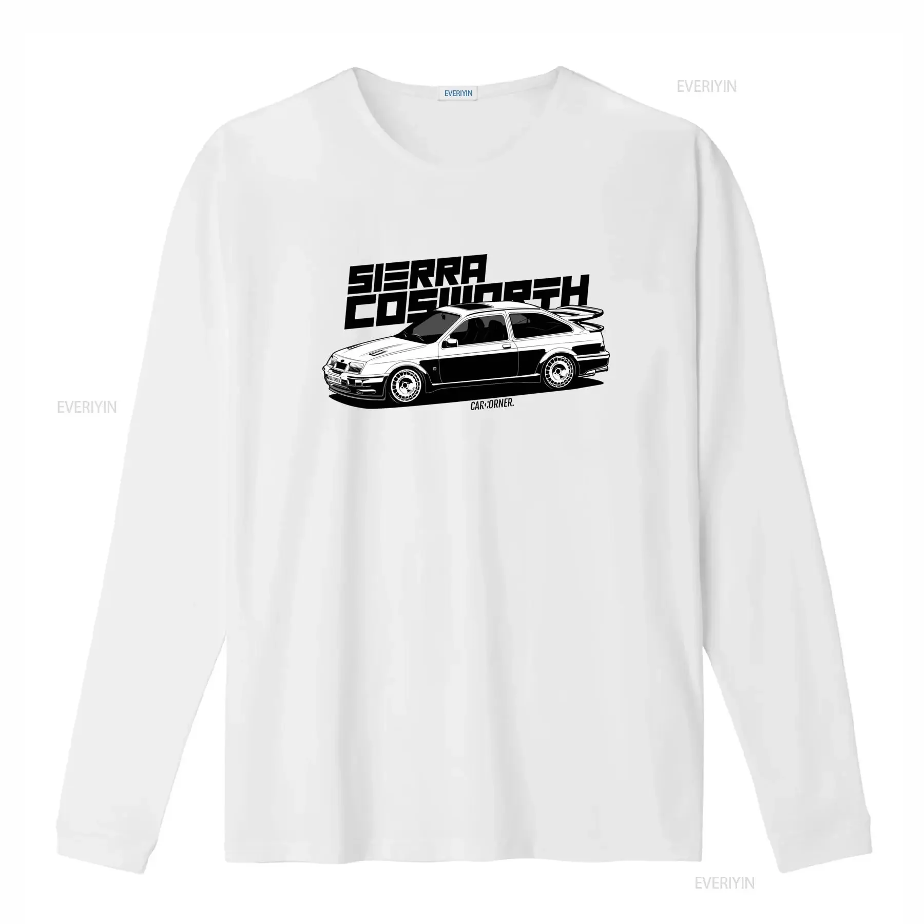 T shirt Sierra Cosworth Black Carcorner pour Homme en Coton Épais Décontracté vintage Washed Breathable Top For Everyday Wear