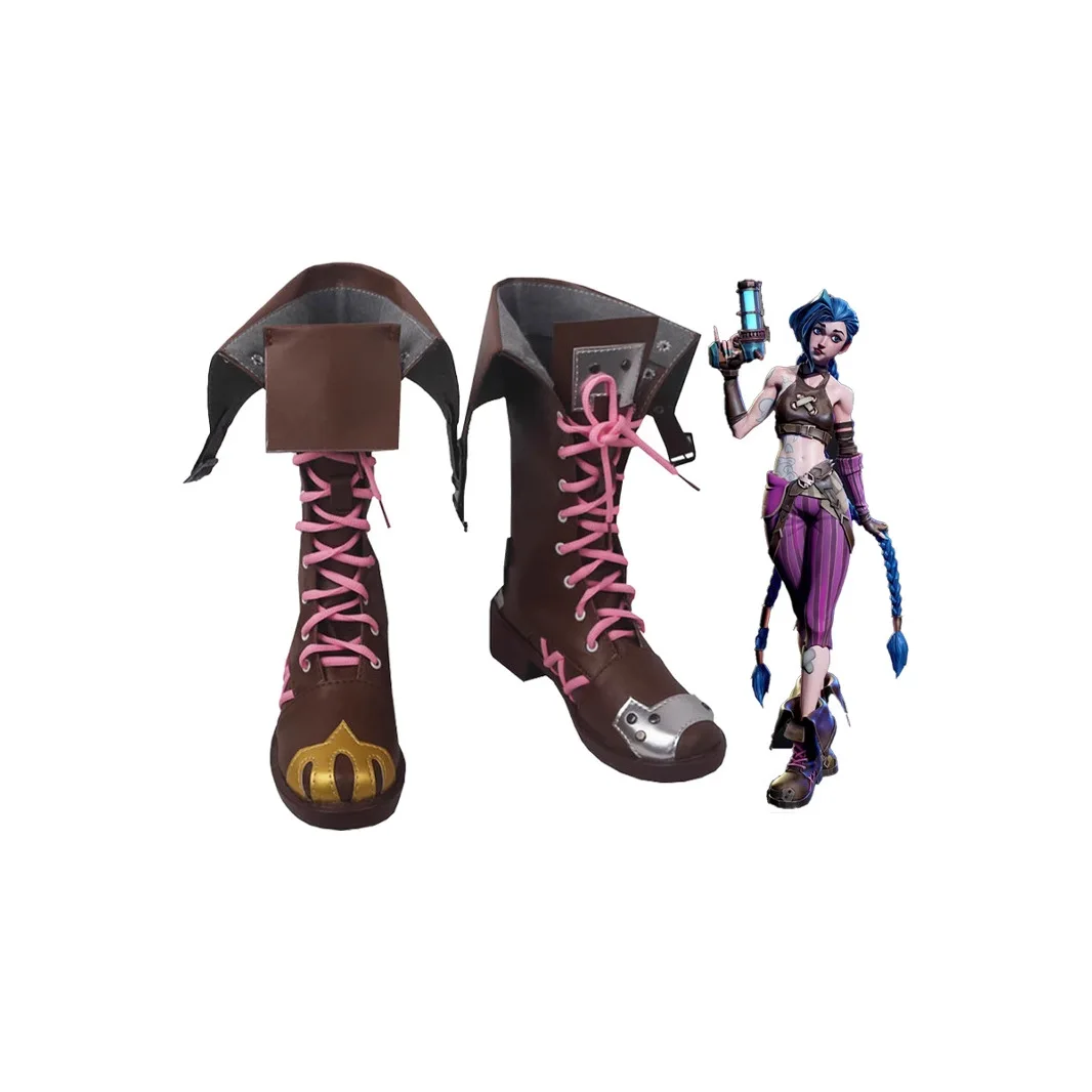 

Arcane League of Legends Jinx Обувь для косплея Сапоги до середины икры Хэллоуин Маскарад Карнавал Вечеринка Костюм Реквизит