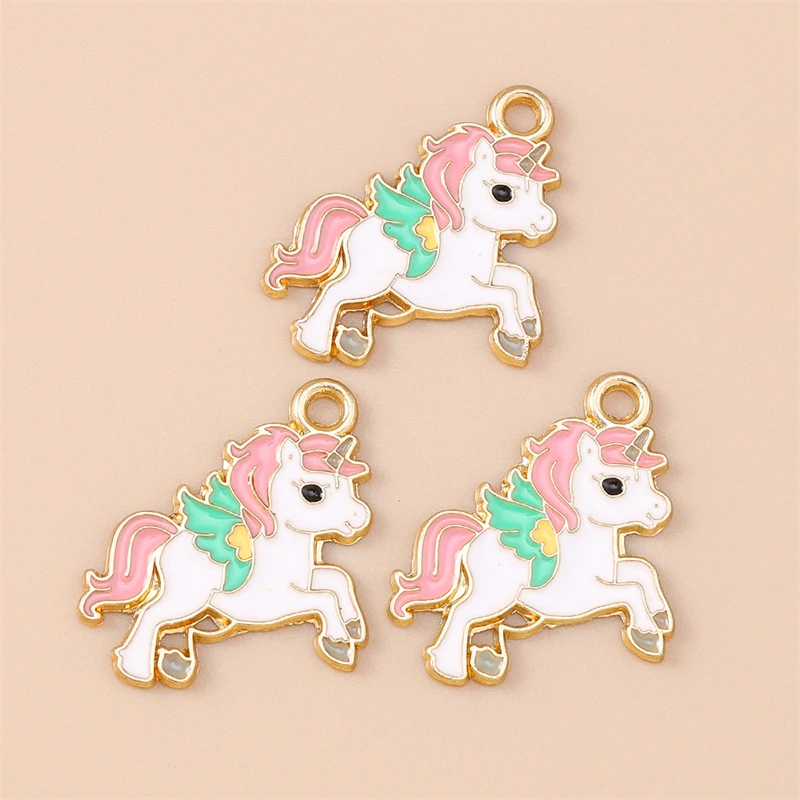 20 Stück Cartoon Tier Charms Emaille Pferd Charms Anhänger für Schmuckherstellung Tropfen Ohrringe Halsketten Armbänder DIY Bastelbedarf – Detail 4