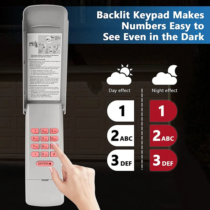 877MAX Keypad Keyless Entry For 376LM 377LM 977LM 878MAX 877LM 976LM Garage Door Opener