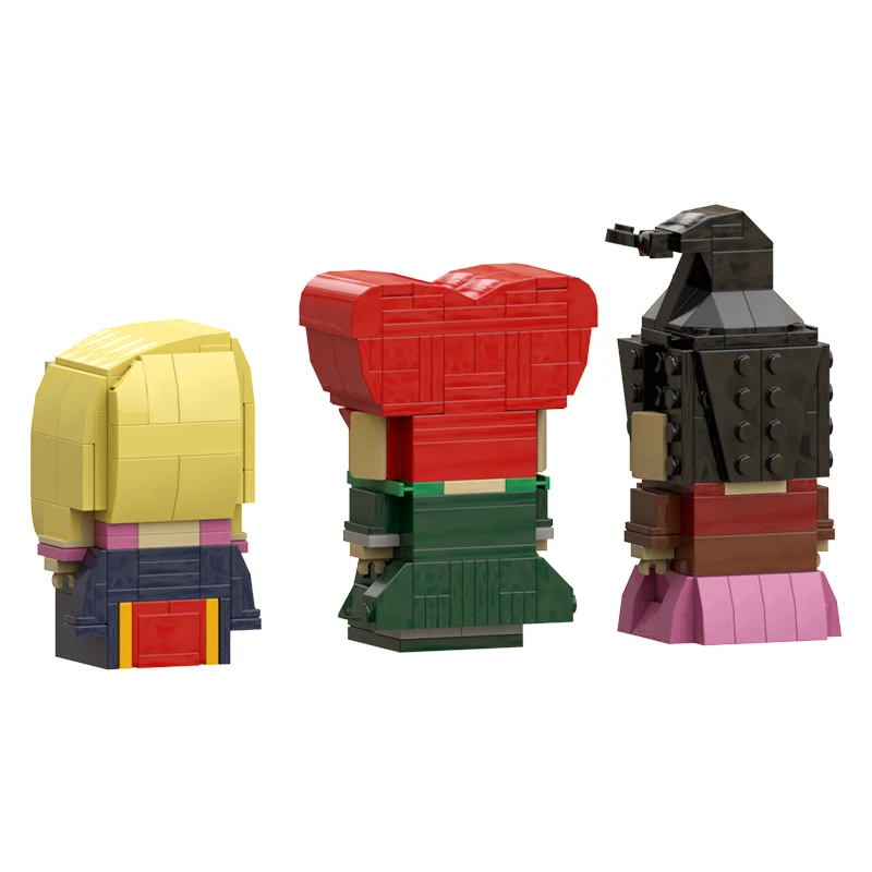 شخصيات حركة BuildMoc-BrickHeadz ، خندق محبوس ، نبيذ ، ماري ، ستيفن ، لبنات بناء ، فيلم ، ثلاث أخوات ساحرة ، ألعاب ، هدية #3