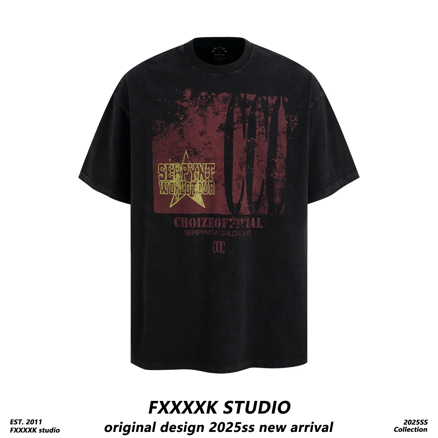 

Оригинальная футболка FXK в американском ретро-стиле с принтом звезд и букв, свободного кроя, летняя, молодежная, модная, из хлопка, с круглым вырезом