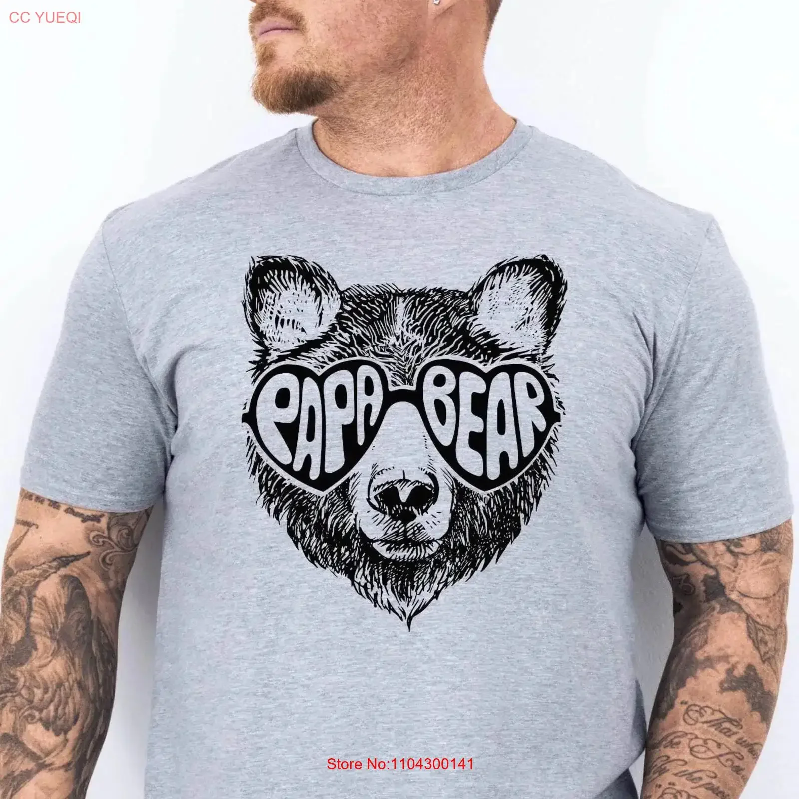 Papa Bear T Shirt Funny Expecting Announcement Father's Day for Cool Best Ever Vatertagsgeschenk vintage Washed Versatile