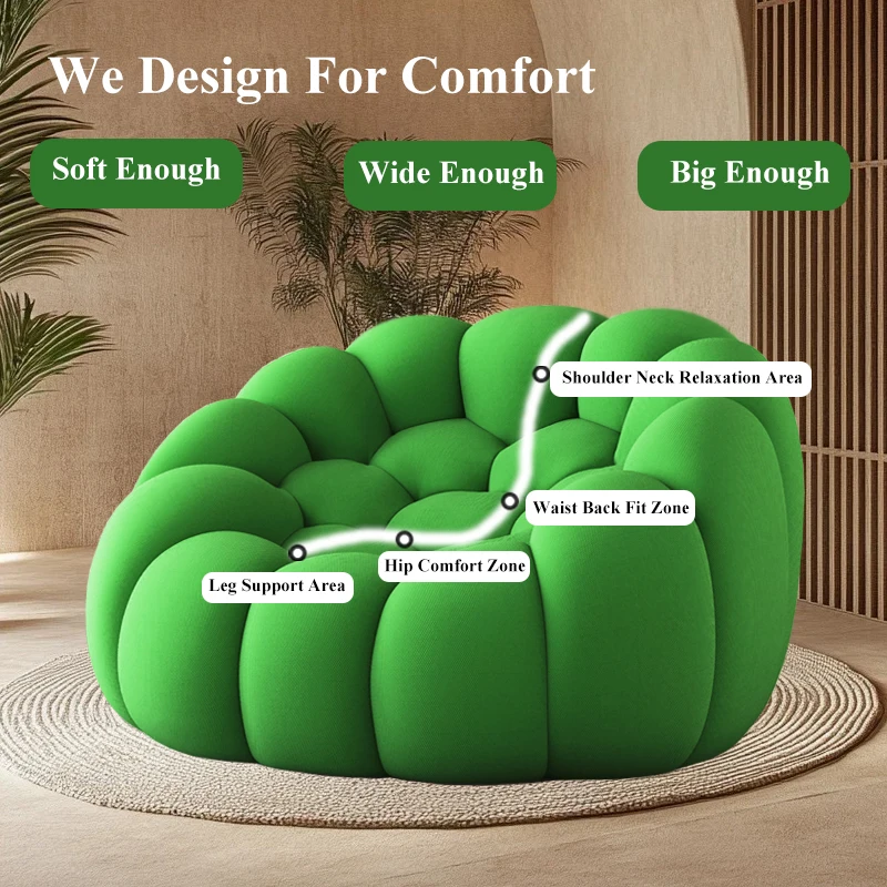 Curved Bubble Reading Chair Super Large Single Lazy Sofa Modern 3d Bubble Bean Bag Chiar Sofa Living Room Office Apartment Chair