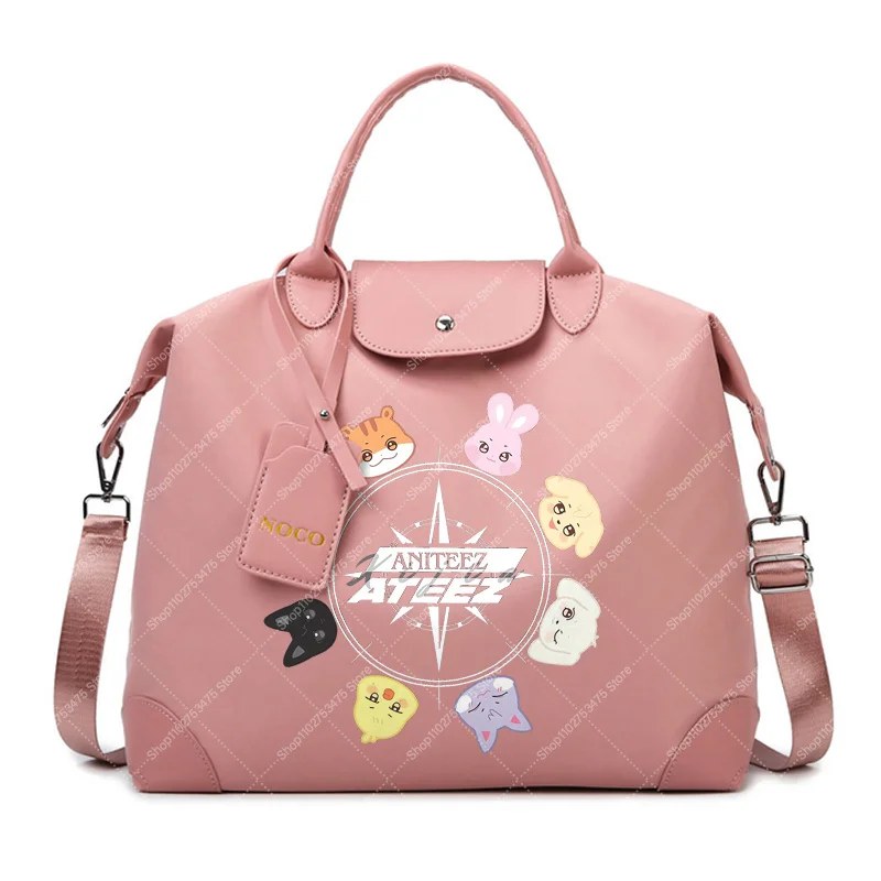 

Women Large Capacity Fitness Bag Tote ATEEZS ANITEEZ‌S Casual Handbags Storage Pouch Kpop Style Pattern Luggage Fan Gifts 2026