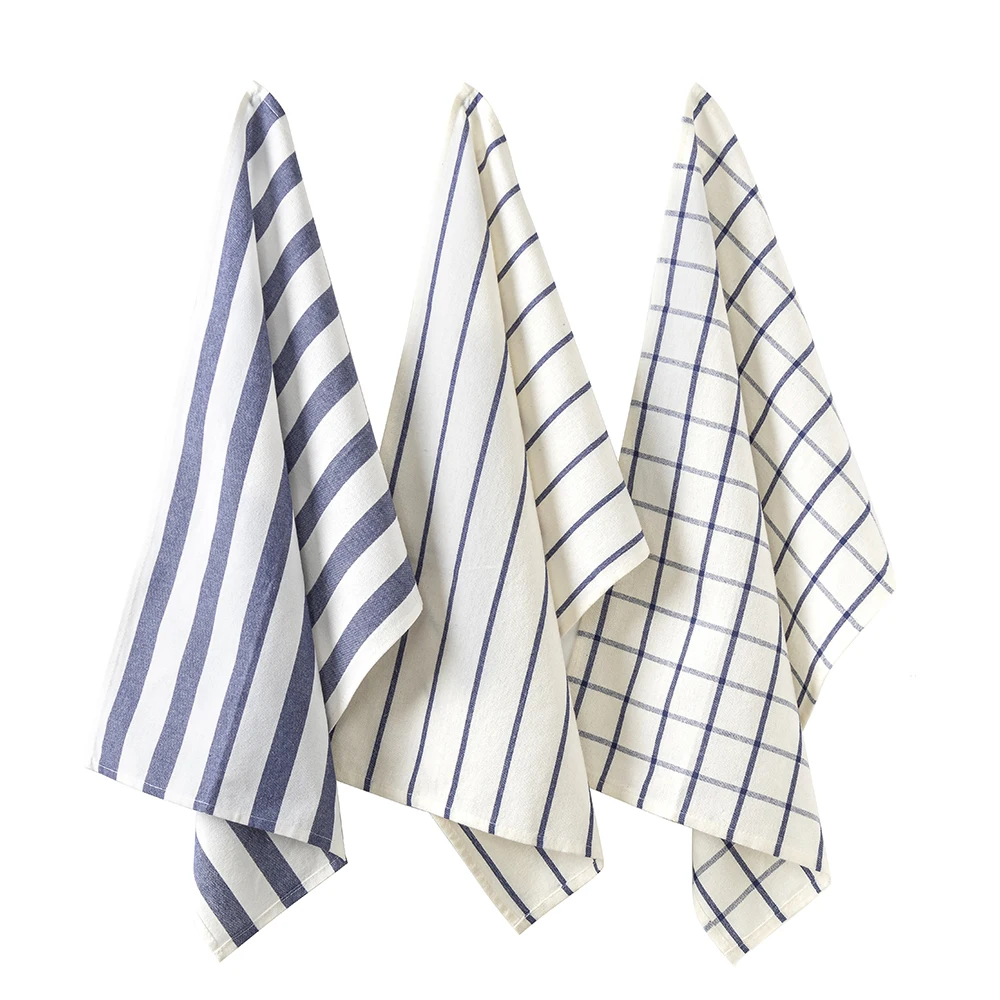 Klassisches Geschirrtuch aus 100 % Baumwolle – ultraabsorbierendes, verdicktes Design, 40 x 60 cm, 1/3/5-teiliges Paket, ideal zum Trocknen und Reinigen