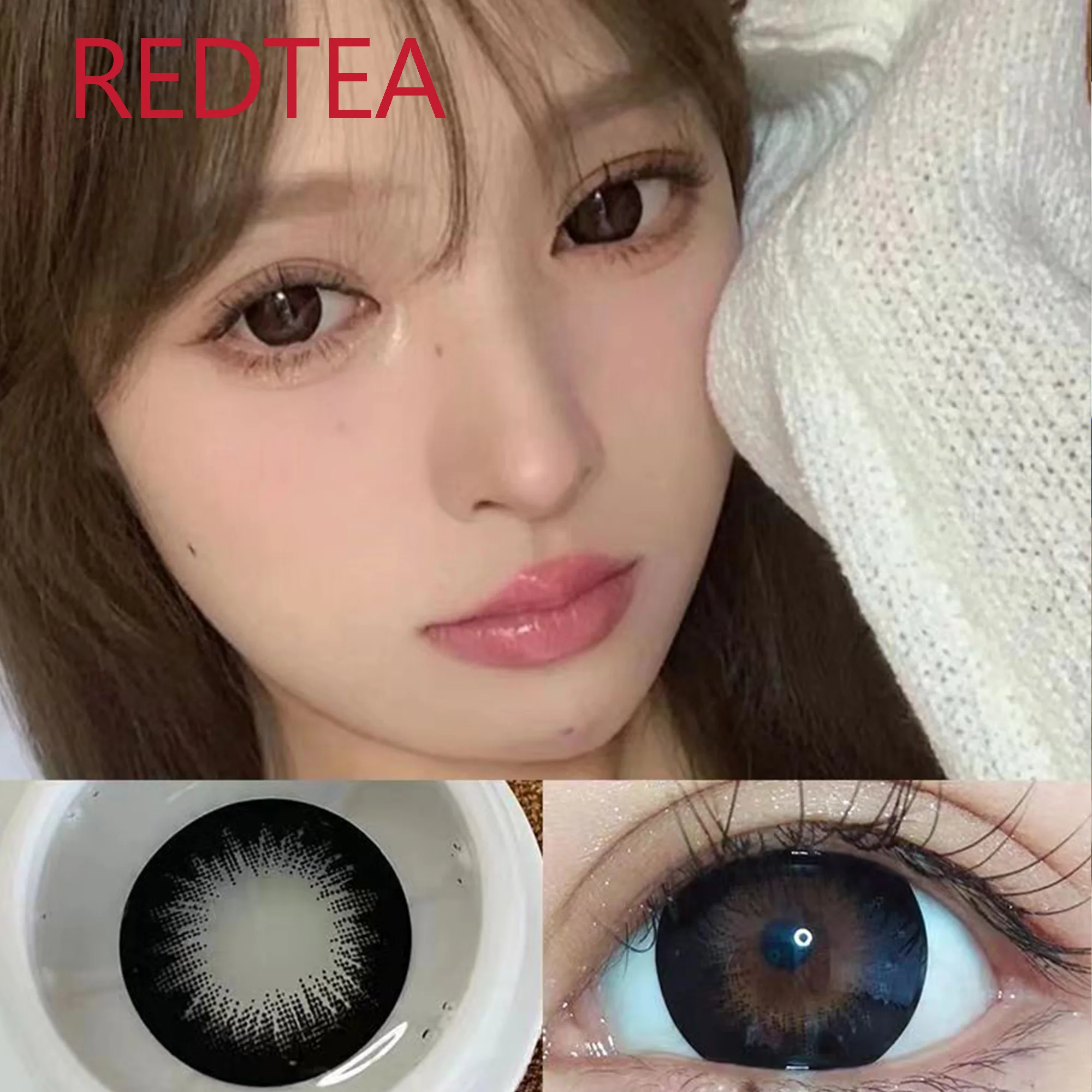 Coslens Black Cosmetic 14.50mm Dolly Eye Contacts Lenses with Power Anime Eyewear Accessories lentes de contacto Redtea