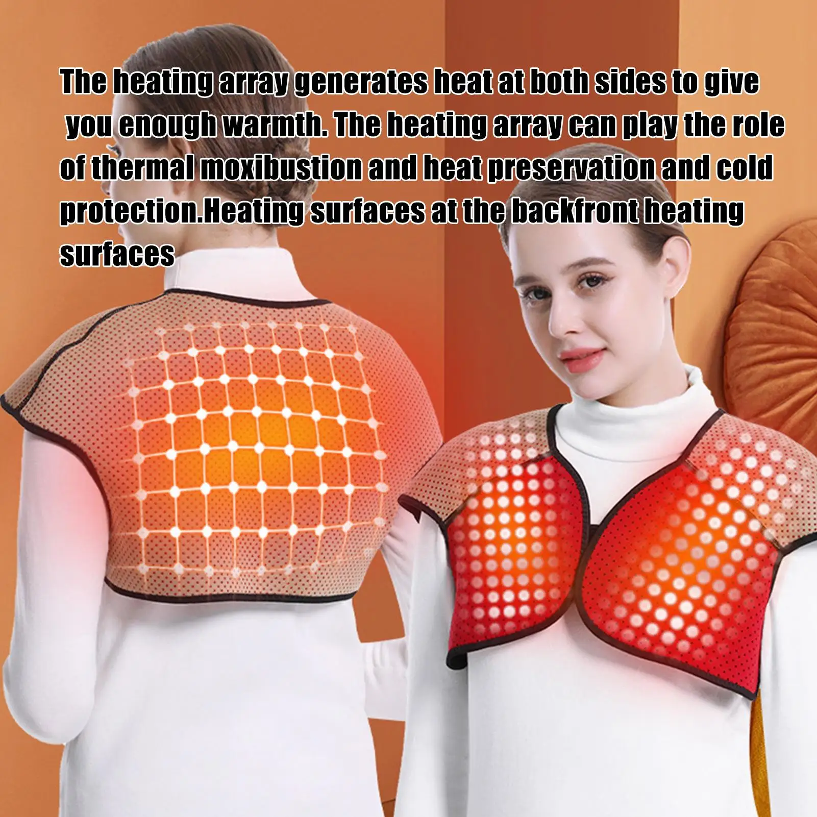

Heated Shawl Adjustable Ergonomic Warmer Winter Intelligent Heat Shawl Wraps For Adults Waist Shoulders Office Home Dormitory