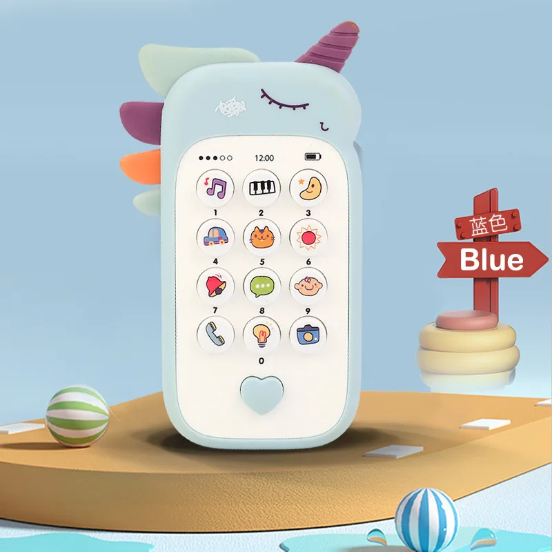 Baby Phone Toy Music Sound Telephone Sleeping Toys With Teether Simulation Phone Kids Infant Early Educational Toy Kids Gifts