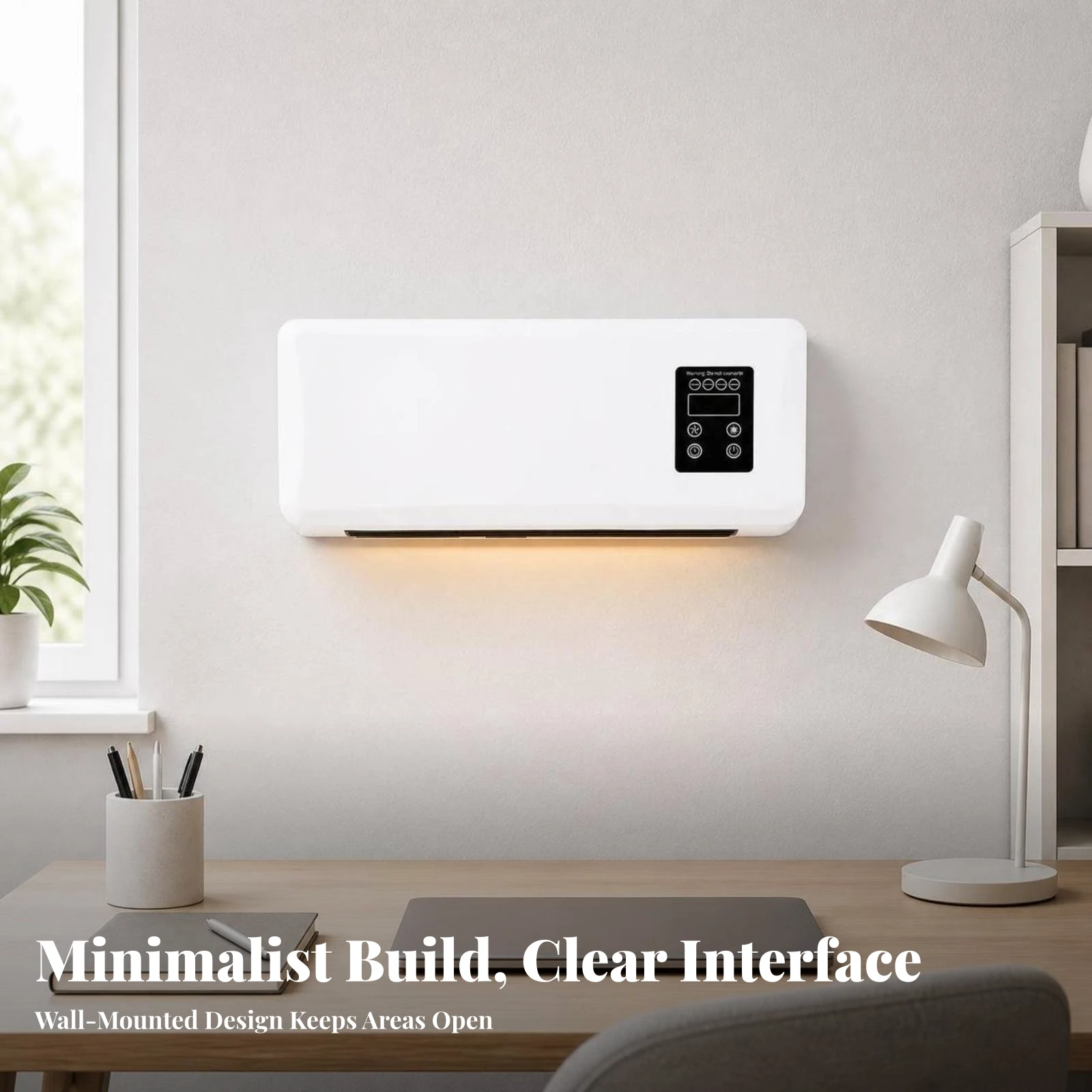 Wall-Mounted Heater with Drying Rail Compact Appliance for Bedroom, Living Room