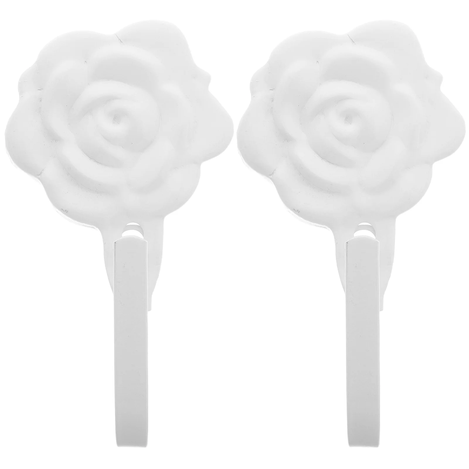 

2Pcs European Style Curtain Hooks Iron Flower Drapery Holdbacks for Wall Mounted Curtains Hats Scarves Curtain Hooks for Wall