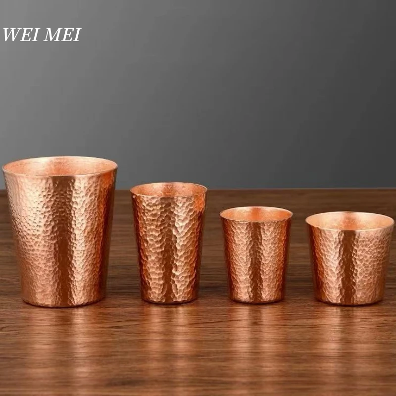 

Multiple Sizes Vintage Copper Coffee Mug,Outdoor Water Juice Cup Handcrafted Hammer Texture Home use Drinking Tea Cup Tableware