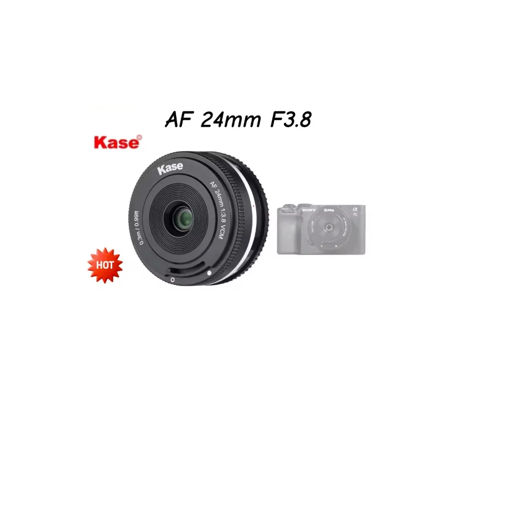 Kase 24Mm F3.8 Fe Full Frame Autofocus Pancake Lens Compact Lightweight 60G Vcm Motor for Sony Fe-Mount