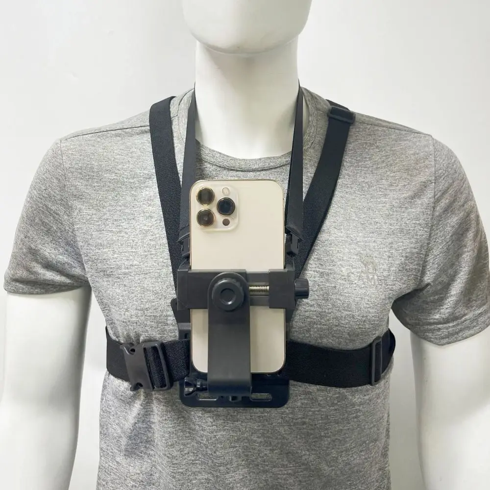 10 in 1 Phone Clip Holder Adjustable with Chest Strap Chest Mobile Phone Holder Universal Anti-drop for GoPro/iPhone/Samsung