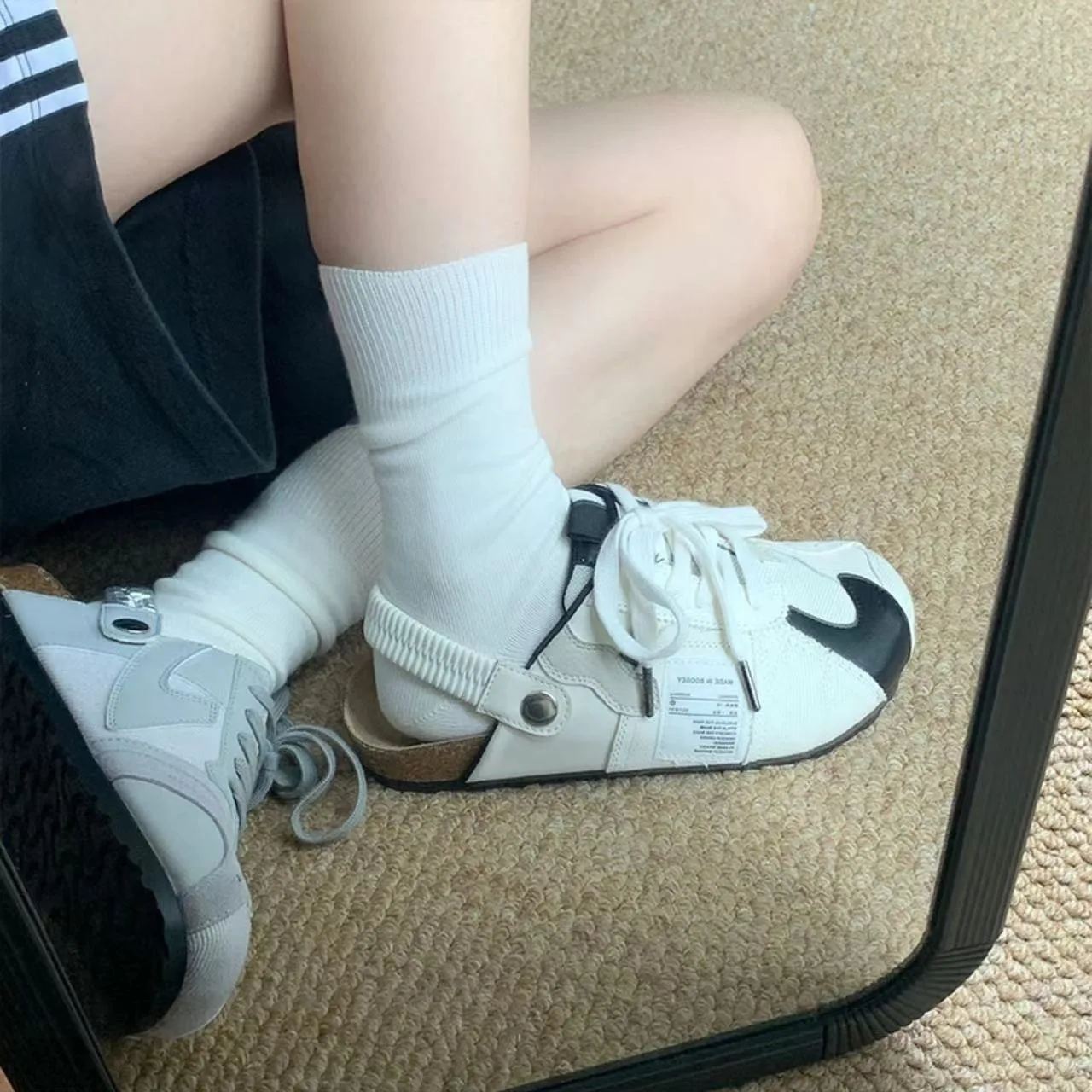 

Women's Summer Fashion Sandals Thick Bottom Platform Slip-On Shoes Versatile Flat Bottom Birkmann Shoes round Toe Rubber Sole