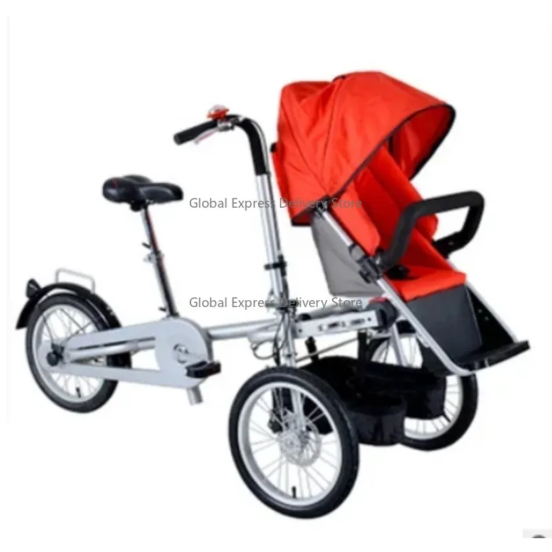 Passeggino pieghevole per bici mamma e bambino