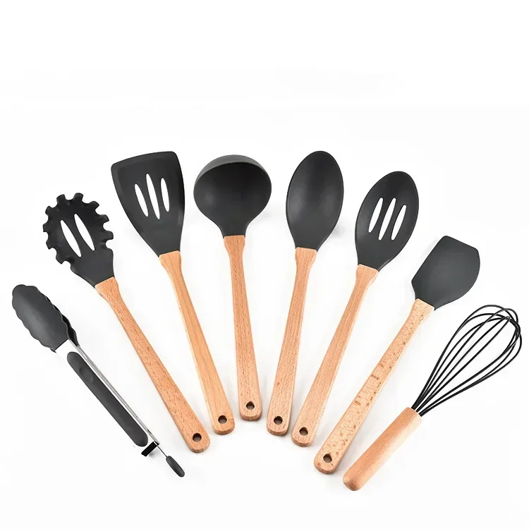 Kitchen Ware 8-Piece Kitchen Cooking Shovel Set Building Blocks Handle Silicone Spatula Set Cooking Tools