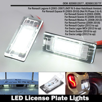 2pcs Tail License Plate Led Lights For Renault Captur Kaptur Espace Fluence Scenic Latitude Laguna Modus Zoe Dacia Duster 2010-2