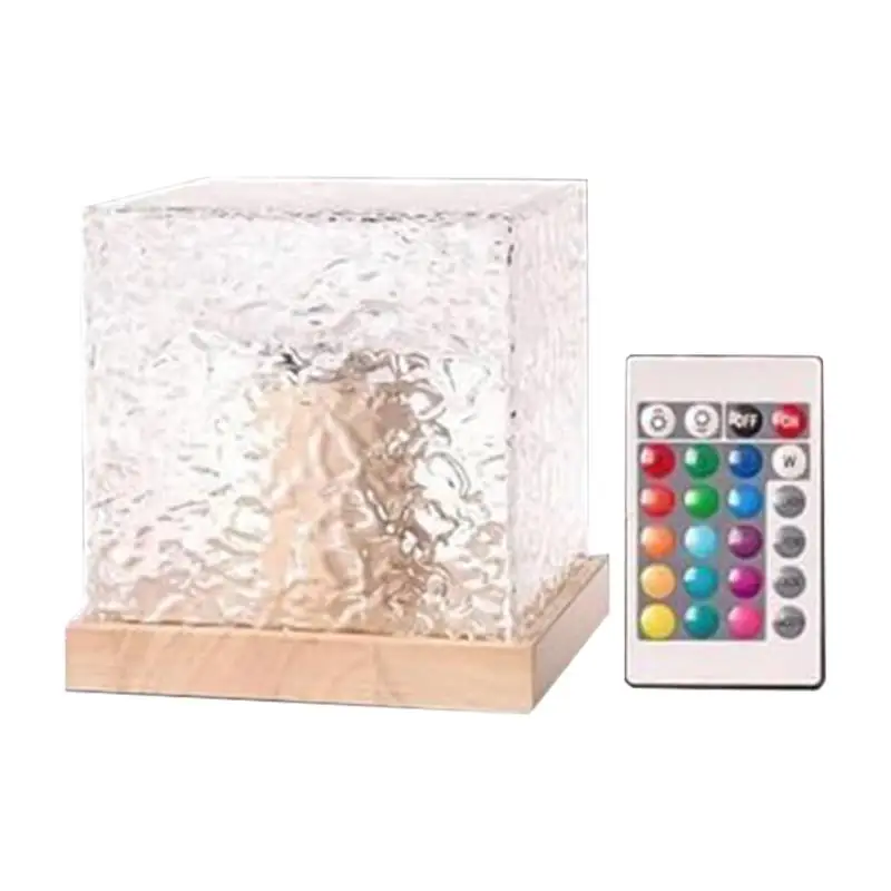 

Remote Control Cube Tesseract Lamp USB Charging Light Living Room Bedroom Decoration 16 Colors Adjustable Acrylic Night Lamp