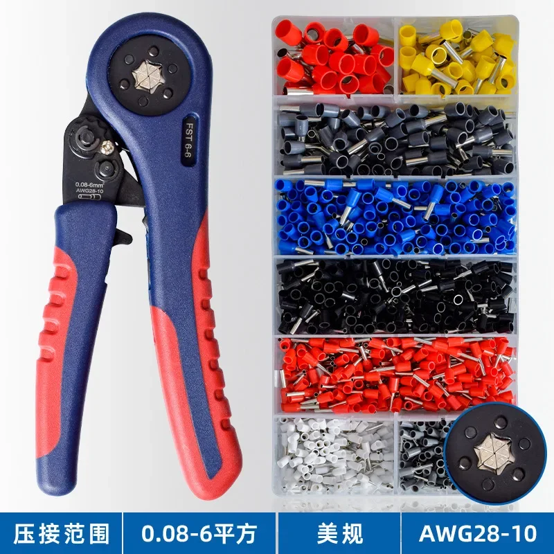 Mini Crimping Pliers For Tube Terminals Cold Press European Style Needle Connectors Tool Electrical Hand Wire