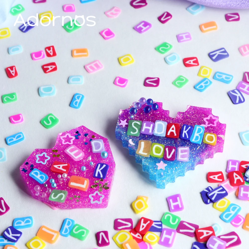 10 г. разноцветных букв из мяг – обзор и цена Resin Art Letter Keychain