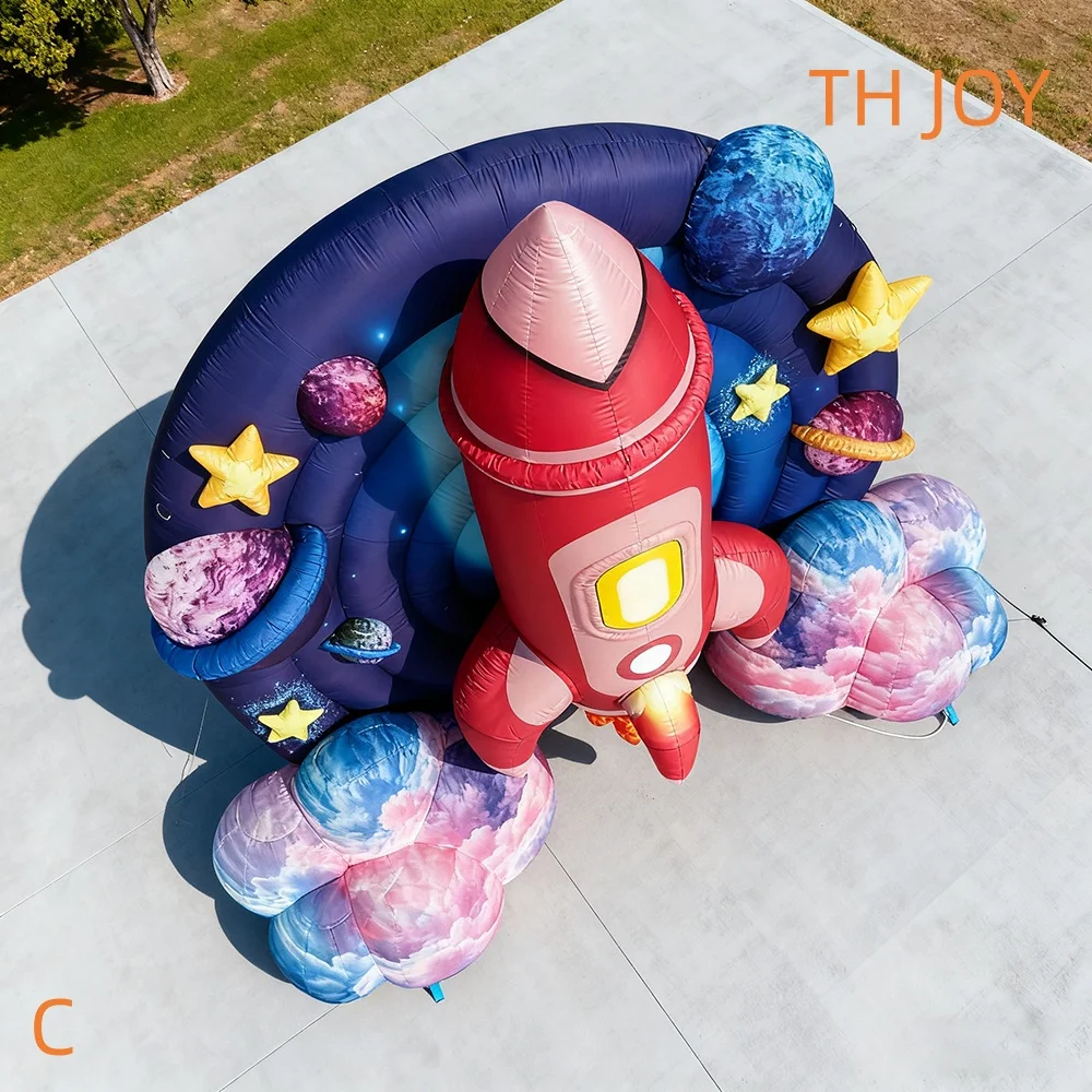 fast air ship to door,Outdoor Advertising Exhibition Event Inflatable Space Shuttle Rocket Model
