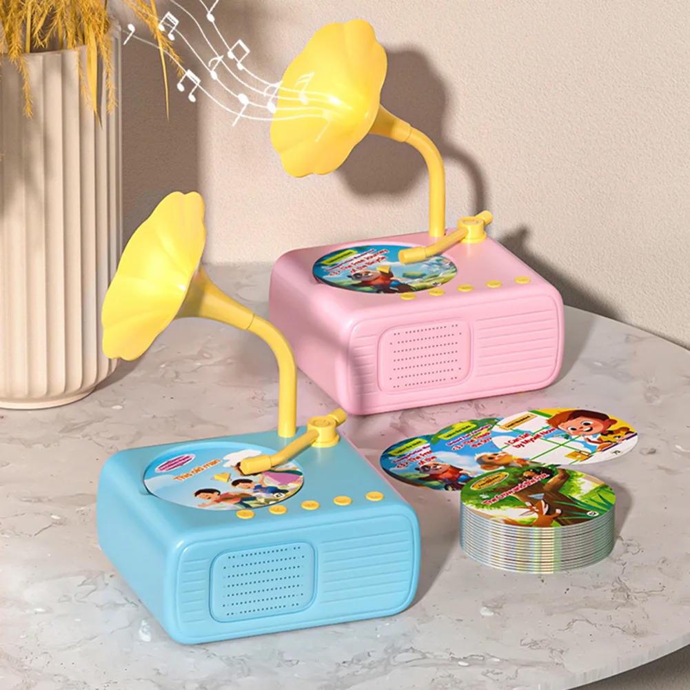 Toddler Record Player USB-C Charging Phonograph Story Music Player Music Kids Early Education Interactive Sensory Toys Gifts