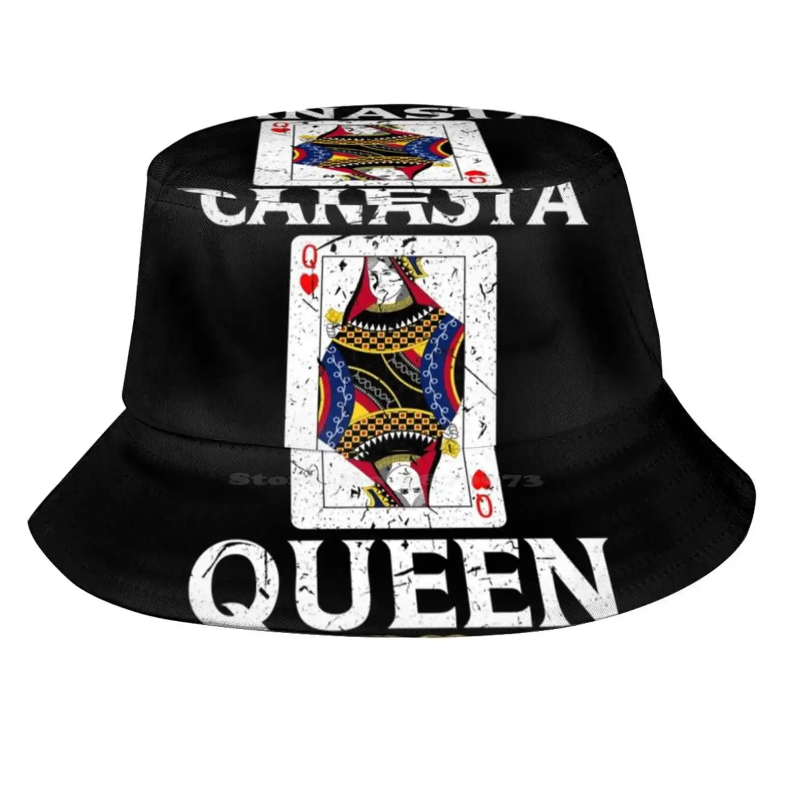 Canasta Queen Card Game Girl Player Master Sun Cap Fisherman Hat Bucket Hats Canasta Queen Game Player Canasta Girl Casino