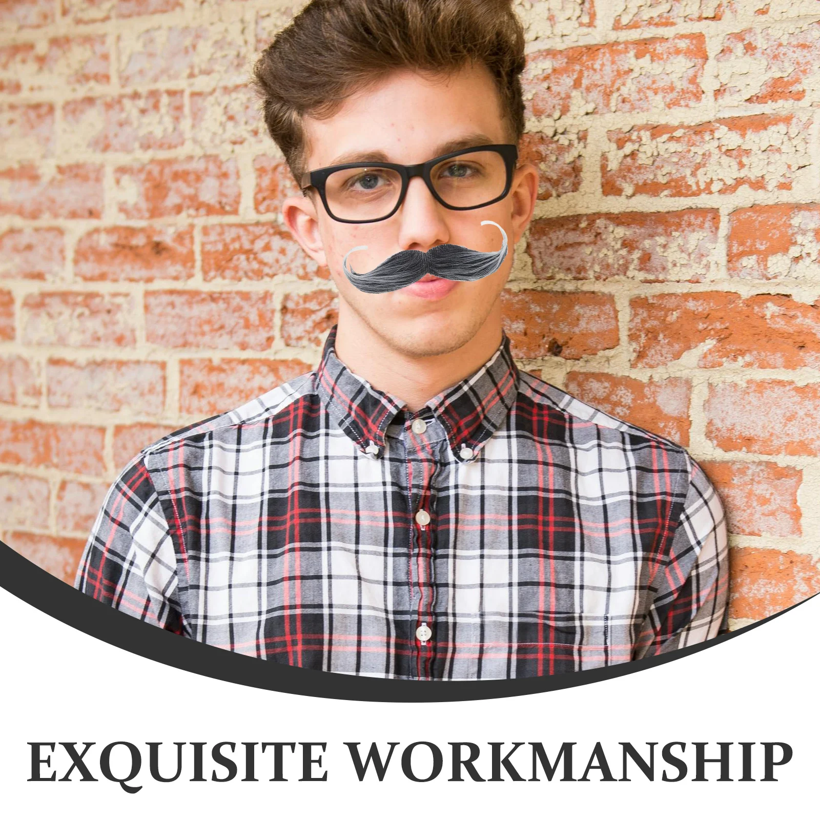 2Pcs Fake Mustache Realistic Beard False Mustache Artificial Beard Costume Facial Hair Halloween Masquerade Party Props