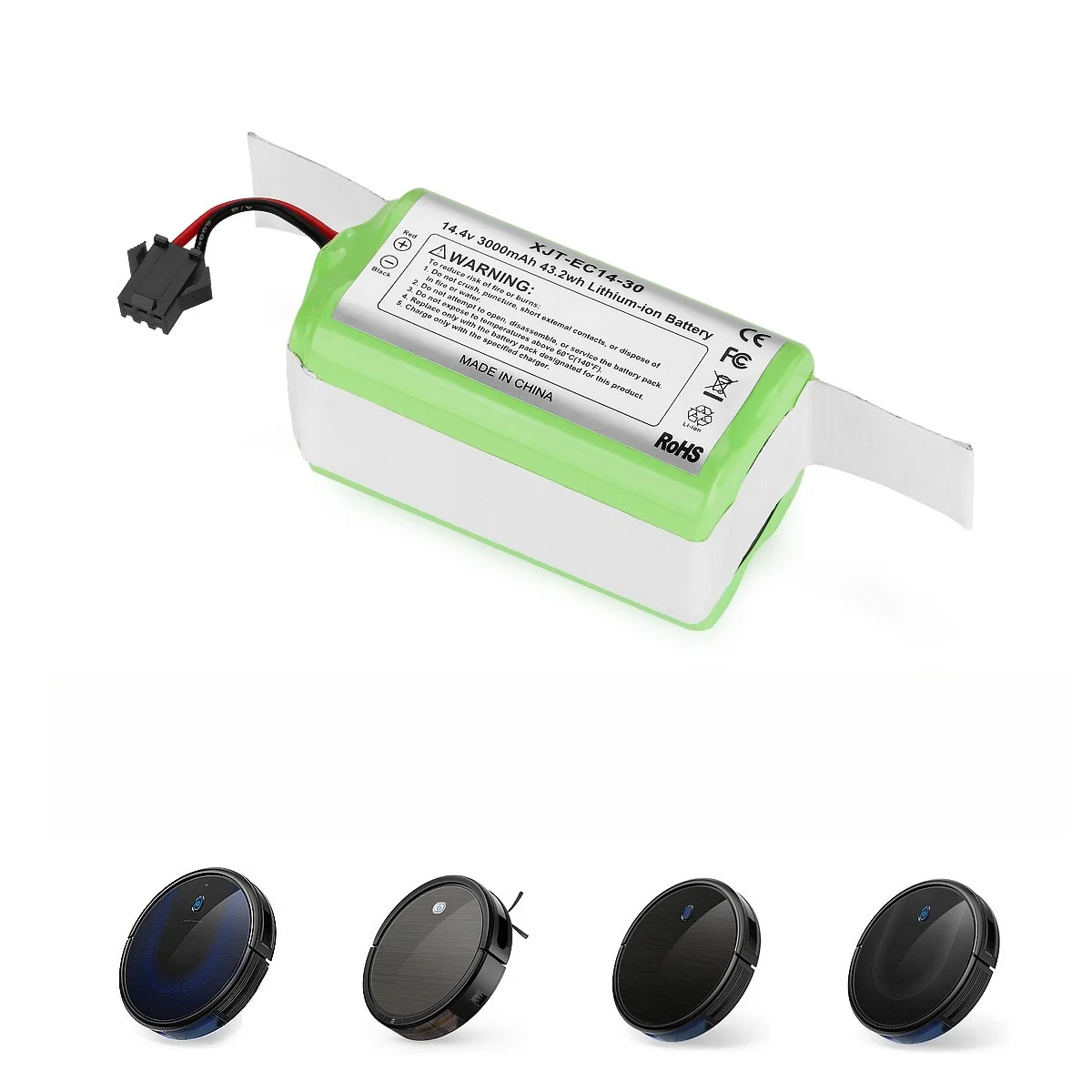 14.4V 3000mAh EC14-30 Replacement Battery for Ecovacs/Roborock/RoboVac 30C FOR Robot Vacuum Cleaner High Capacity Li-ion