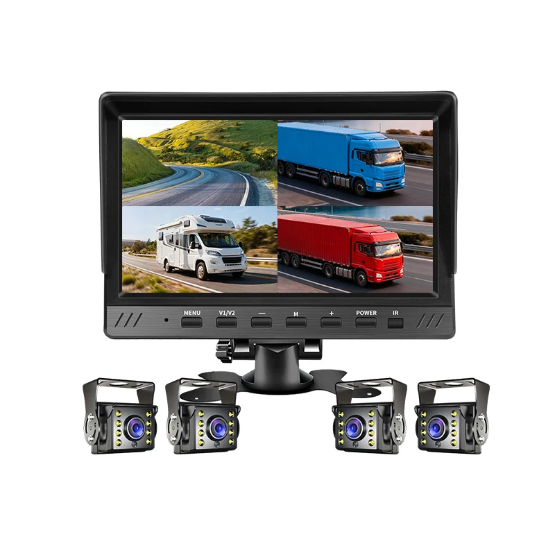 【Hot Selling】12-24V Wide Voltage Front/Left/Right/Rear View DVR Recording 7 Inch   for Truck AHD 1080P Bus Truck   Sy