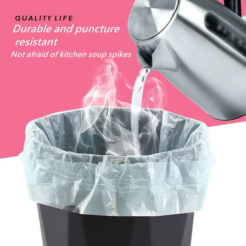 45X50 Household Drawstring Garbage Bag Kitchen Large Capacity Thickened Leak-Proof High Temperature Resistant Garbage Bag