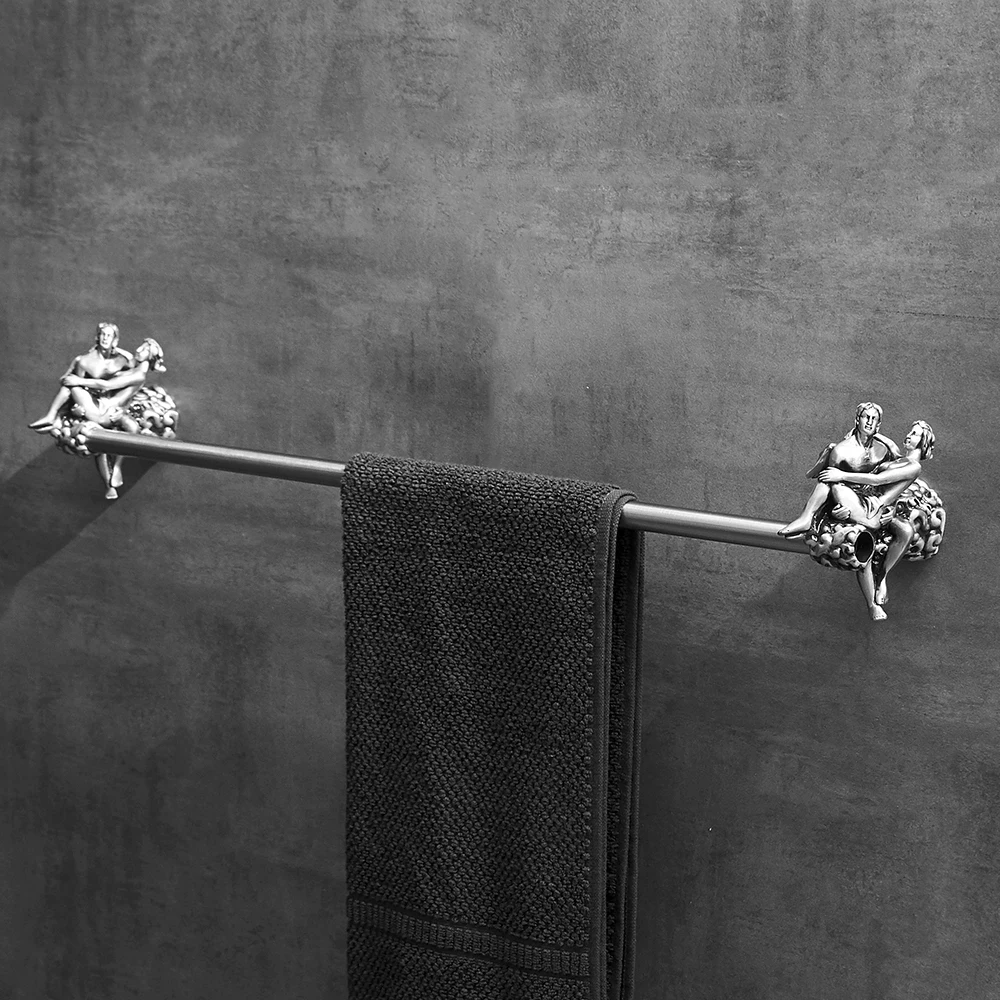 Shower Room Wall Mount Romantic Bathroom Hardware Accessories Set Toilet Paper Holder Towel Bar Toliet Brush Holder