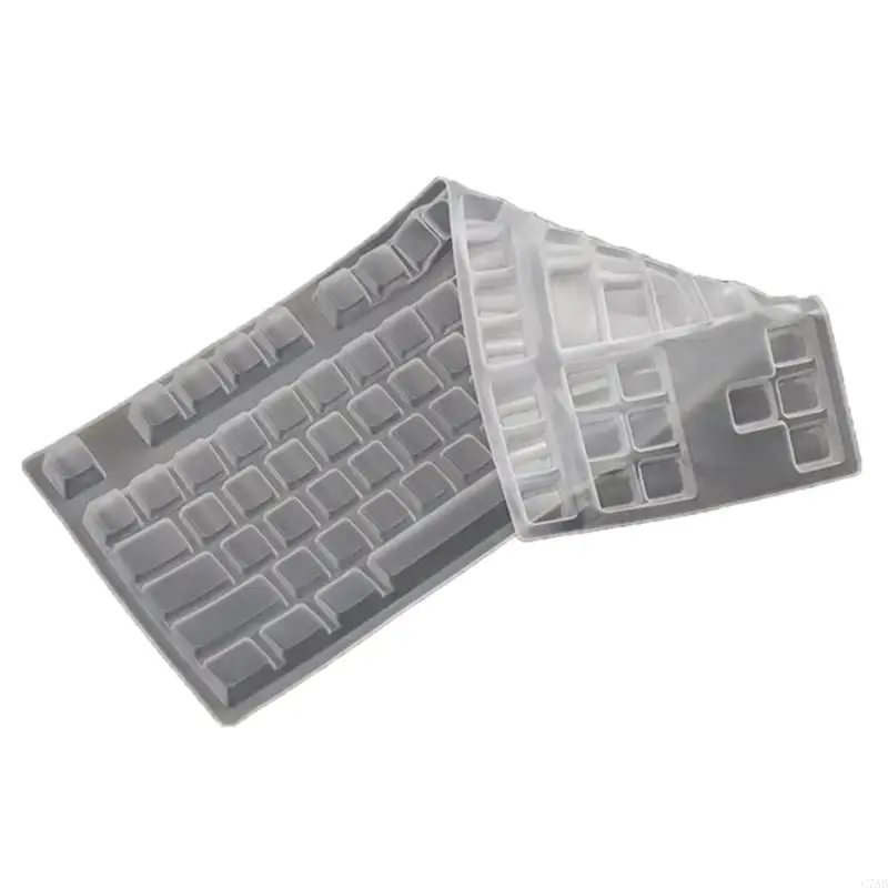 C7AB Clear Desktop Computer Keyboards Cover Skin for V500Pro 87 Key Keyboards, AntiDust Waterproof Keyboards Protectors Skin