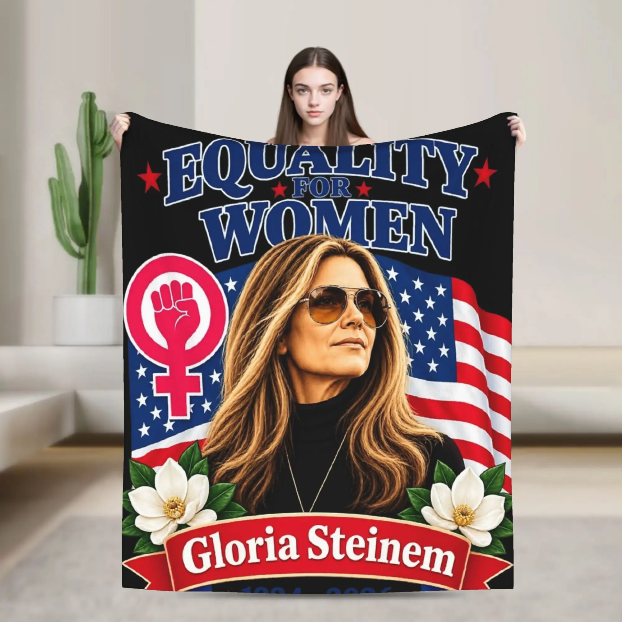 RIP Gloria Steinem  Blanket Ultra-Soft Flannel Comfortable Gift  Throw Blankets Bedspread
