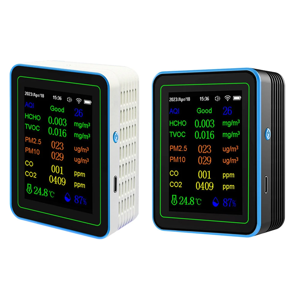 WIFI Air Quality Meter 12 In 1 Tester Indoor Outdoor Air Pollution Detector Carbon Dioxide CO TVOC PM5 PM10 HCHO AQI Detector