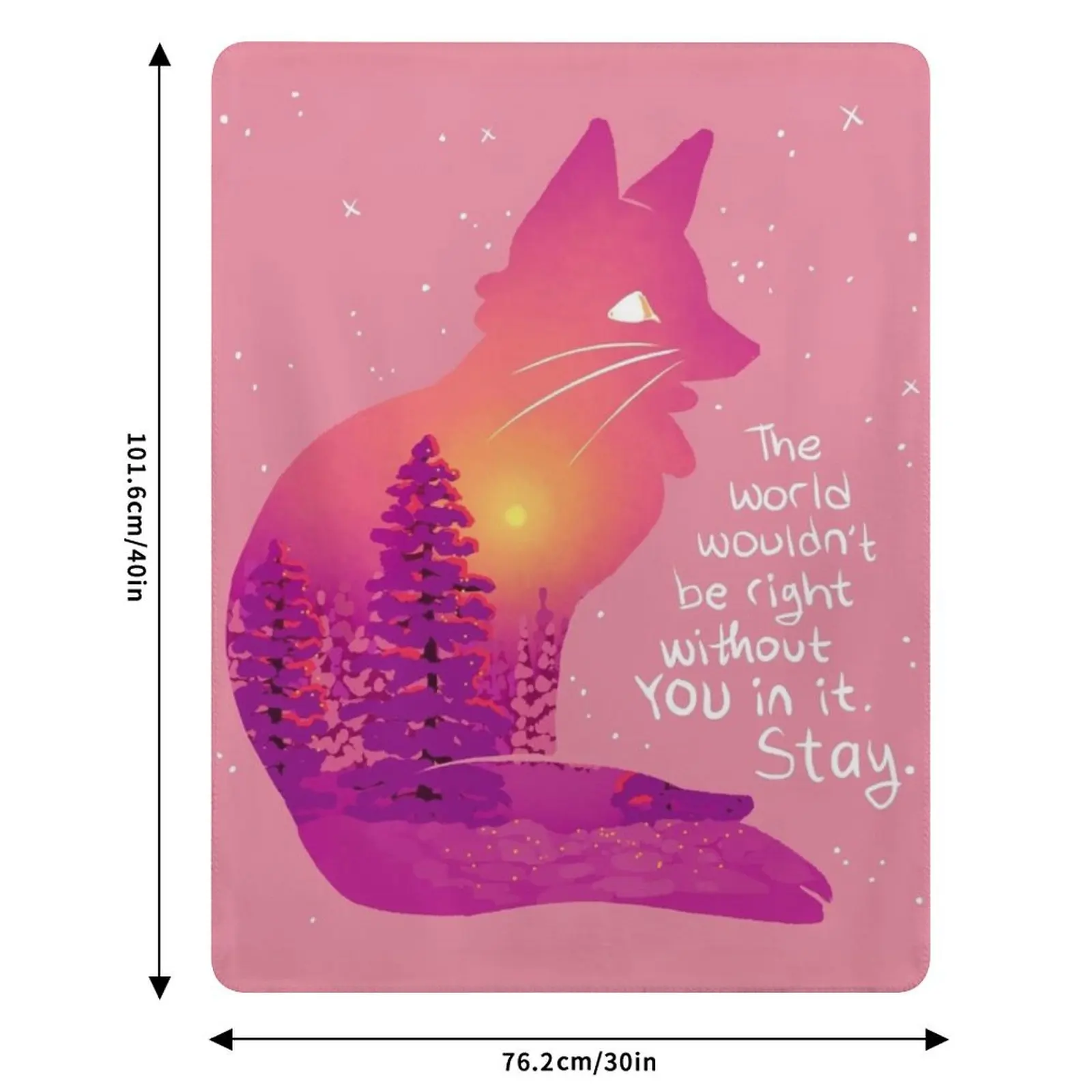 The World Wouldn't Be Right Without You Snowy Sunset Fox Throw Blanket Giant Sofa Beautifuls Luxury St Blankets