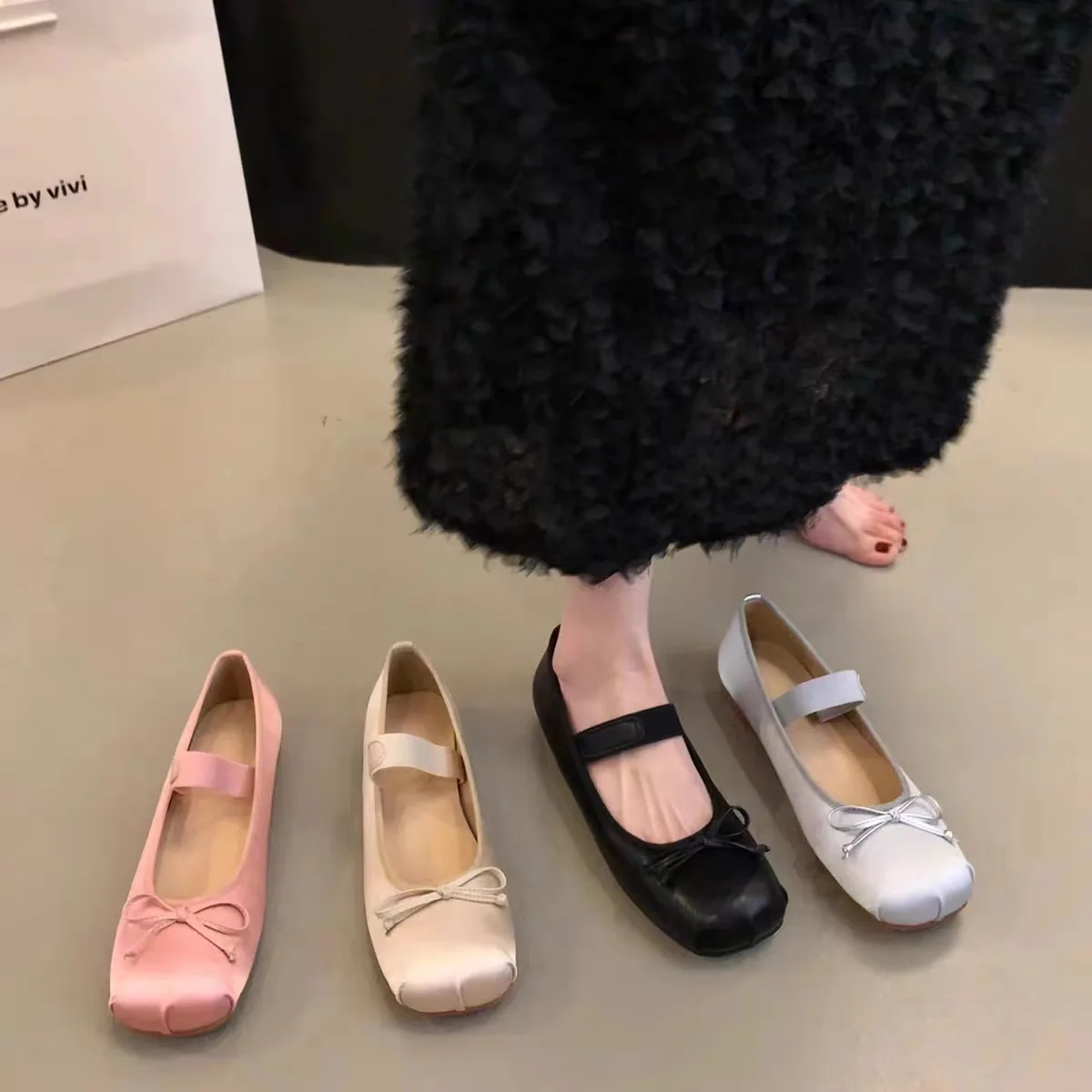 French Ballet Mary Jane Women Shoes 2026 Spring Autumn New Vintage Square Toe Low Heel Fashion Pumps