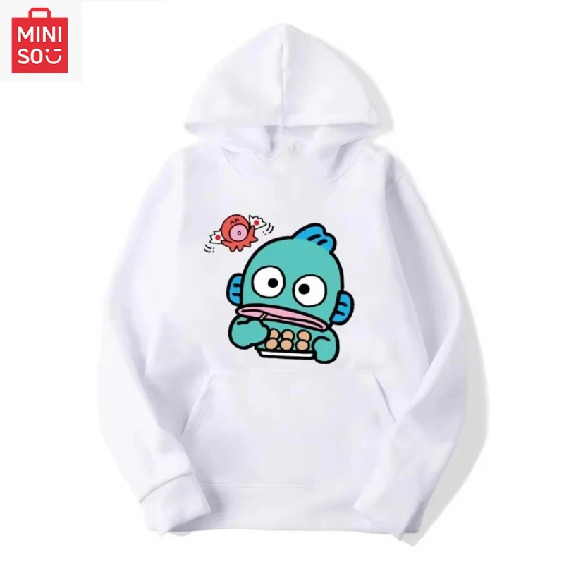

MINISO2025 new small eight print cute fashion autumn home wear trendy hooded sweatshirt women's soft breathable pullover