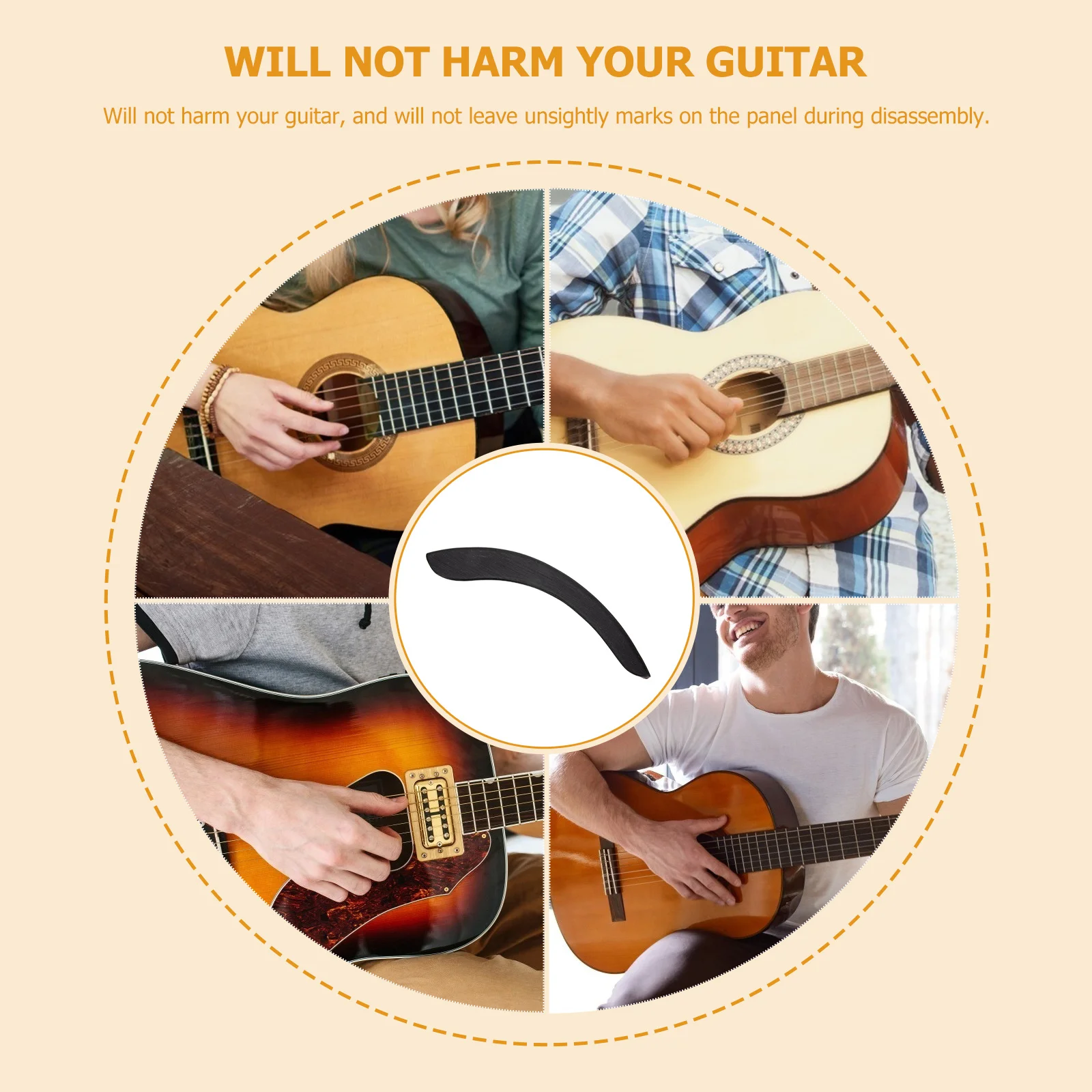 

Natural Wooden Guitar Armrest High Quality Texture Smooth Corners No Damage Easy Install Practical Guitar Hand Rest Accessory