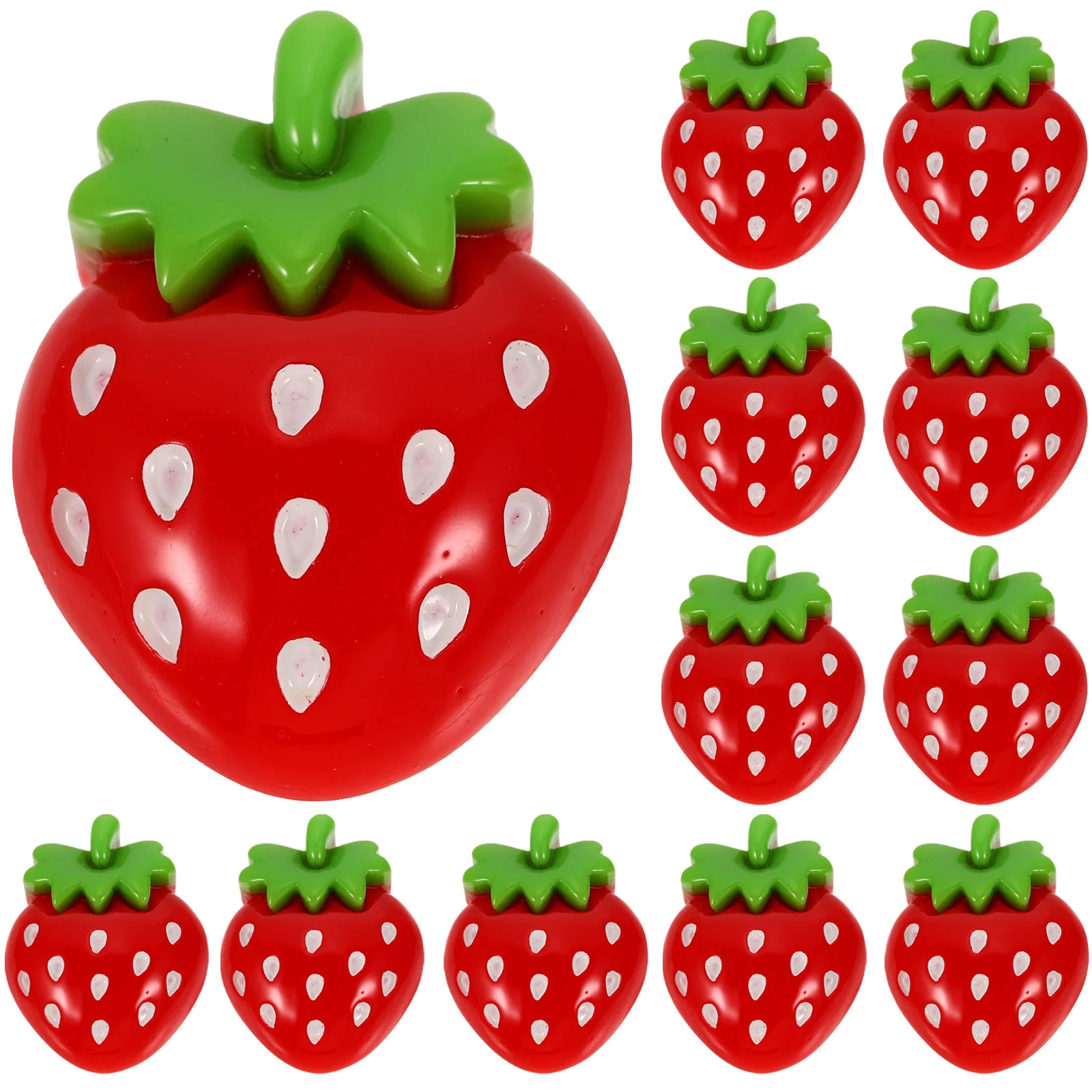30pcs Strawberry Hair Clips Resin Charms For Diy Crafts Jewelry Making Accessories Decor Case Ornaments Hair Band Beads Craft