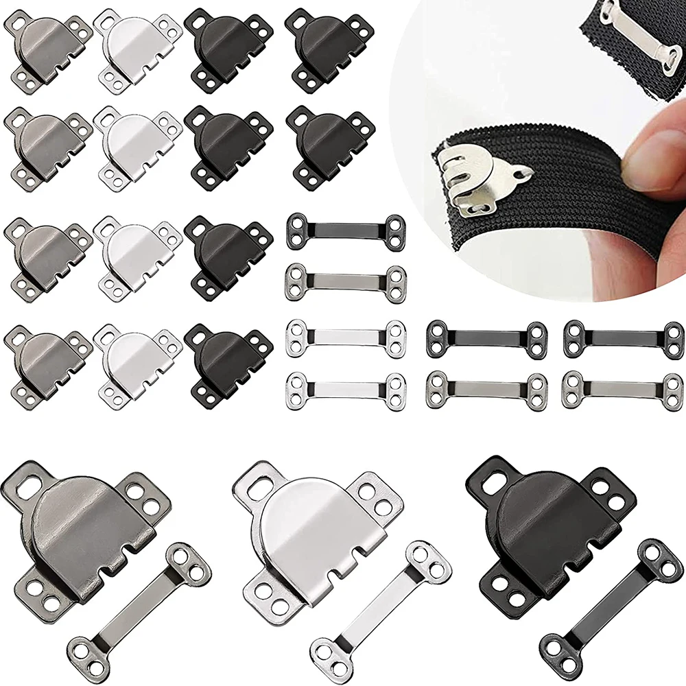 30 Set Hook and Bar Fasteners 3 Colors Sewing Hooks and Eyes Closure Fastenings for Skirt Dress Bra Trousers Sewing DIY Crafting