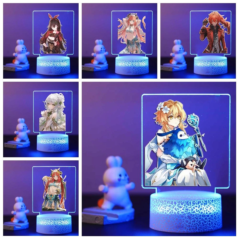 

Hot Genshin Aether 3D Touch LED Night Light for Game Room Decor the Girlfriend Lovers Gift