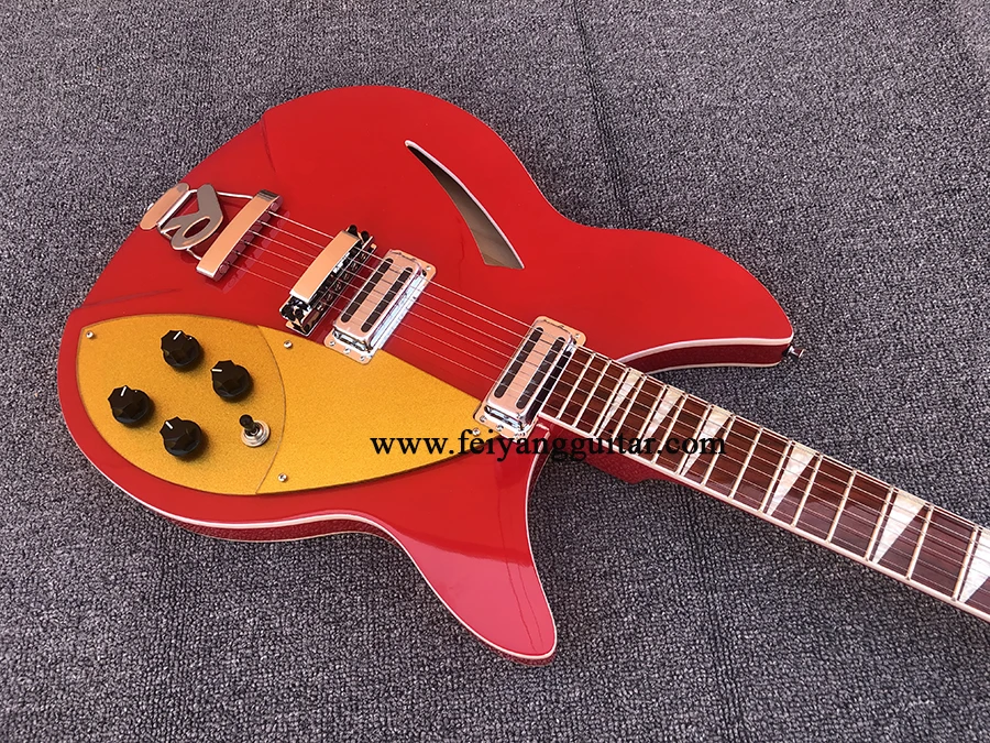 electric guitar high quality ,red color, 360 6strings,2-Piece Pickup,Rosewood Fingerboard,Gold Pickguard,free shipping