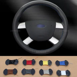 Black Leather Hand-stitched Car Steering Wheel Cover for Ford Kuga 2008 2009 2010 2011 Focus 2