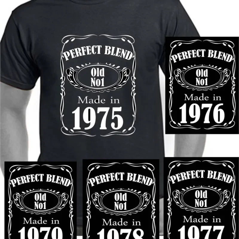 Party Gift T-shirt Cotton Casual Men\'s T-shirt O Collar Top 1975 1976 1977 1978 1979 Tshirt Tees Clothing Birthday Age Years