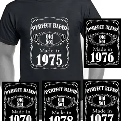 Party Gift T-shirt Cotton Casual Men's T-shirt O Collar Top 1975 1976 1977 1978 1979 Tshirt Tees Clothing Birthday Age Years