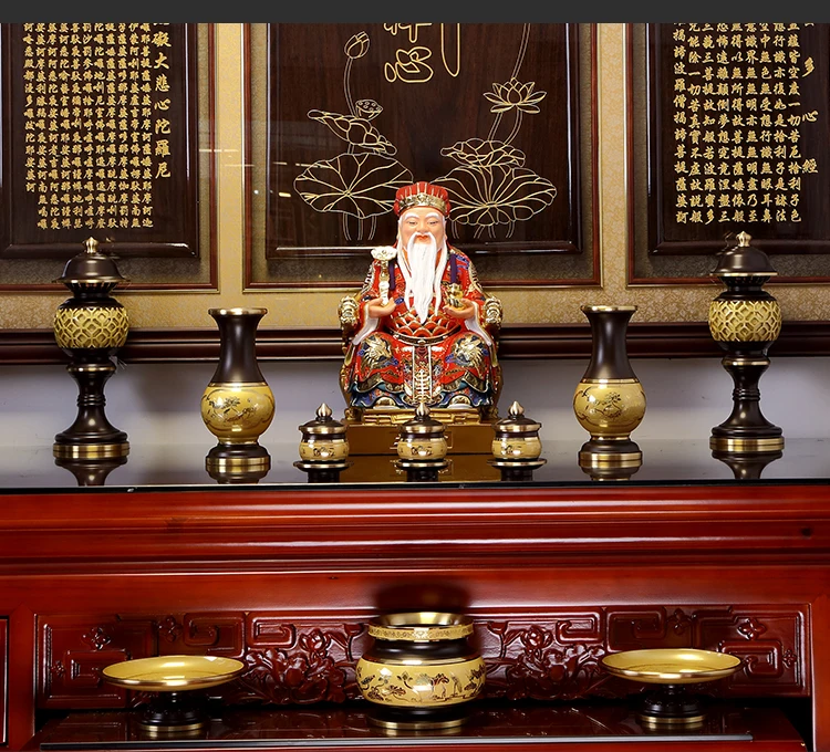 HOME SHOP Company Shrine TOP grade gilding brass God of wealth Mammon TU DI GONG CAI SHEN statue bring treasure money Good luck